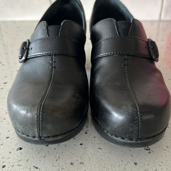 Dansko Tamara Women's Black Leather Slip On Clogs Comfort Casual Shoes Size 38 - Picture 10 of 16
